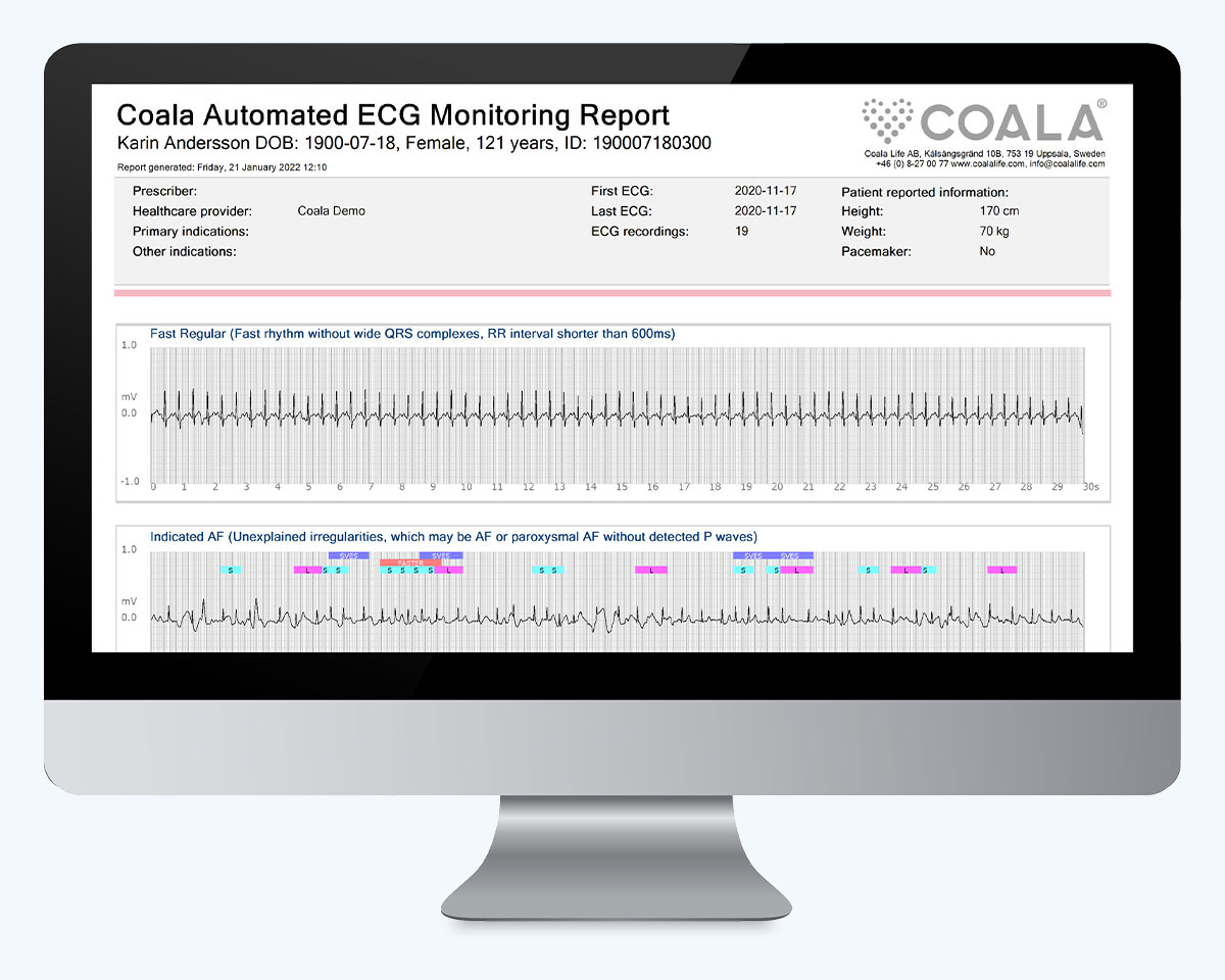 Coala Care Portal - Detailed ECG report